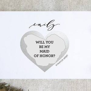 carte de demoiselle d'honneur à gratter, proposition de demoiselle d'honneur, proposition de demoiselle d'honneur, carte de mariage, boîte de demoiselle d'honneur / SKU : LNFG04 | LUNE