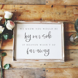 In Loving Memory Wedding Sign | Memorial Table Decor | Heaven Wasn't So Far Away | Wedding Reception Sign