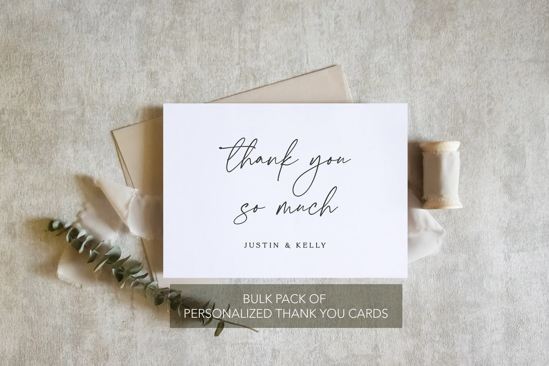 Bulk Pack of Thank You Wedding Cards, Thank You Gift Card, Thank You so
