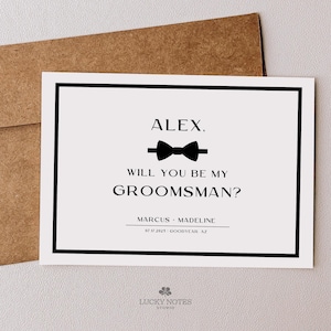 Carte personnalisée serez-vous mon garçon d'honneur, carte serez-vous mon garçon d'honneur, carte de mariage, proposition de garçon d'honneur / SKU : LNSWP06