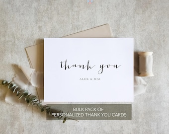 Personalized Wedding Thank You Cards | Bulk Pack | With Envelopes