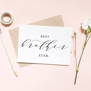 Carte meilleur frère de tous les temps, carte merci frère, carte meilleur ami, carte meilleur frère, carte garçon d'honneur, carte meilleur homme / SKU : LNTHANKS02 | LUNE