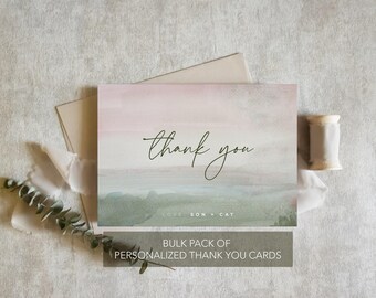 Wedding Thank You Cards Pack | Newlywed Thank You Cards | Bulk Set With Envelopes