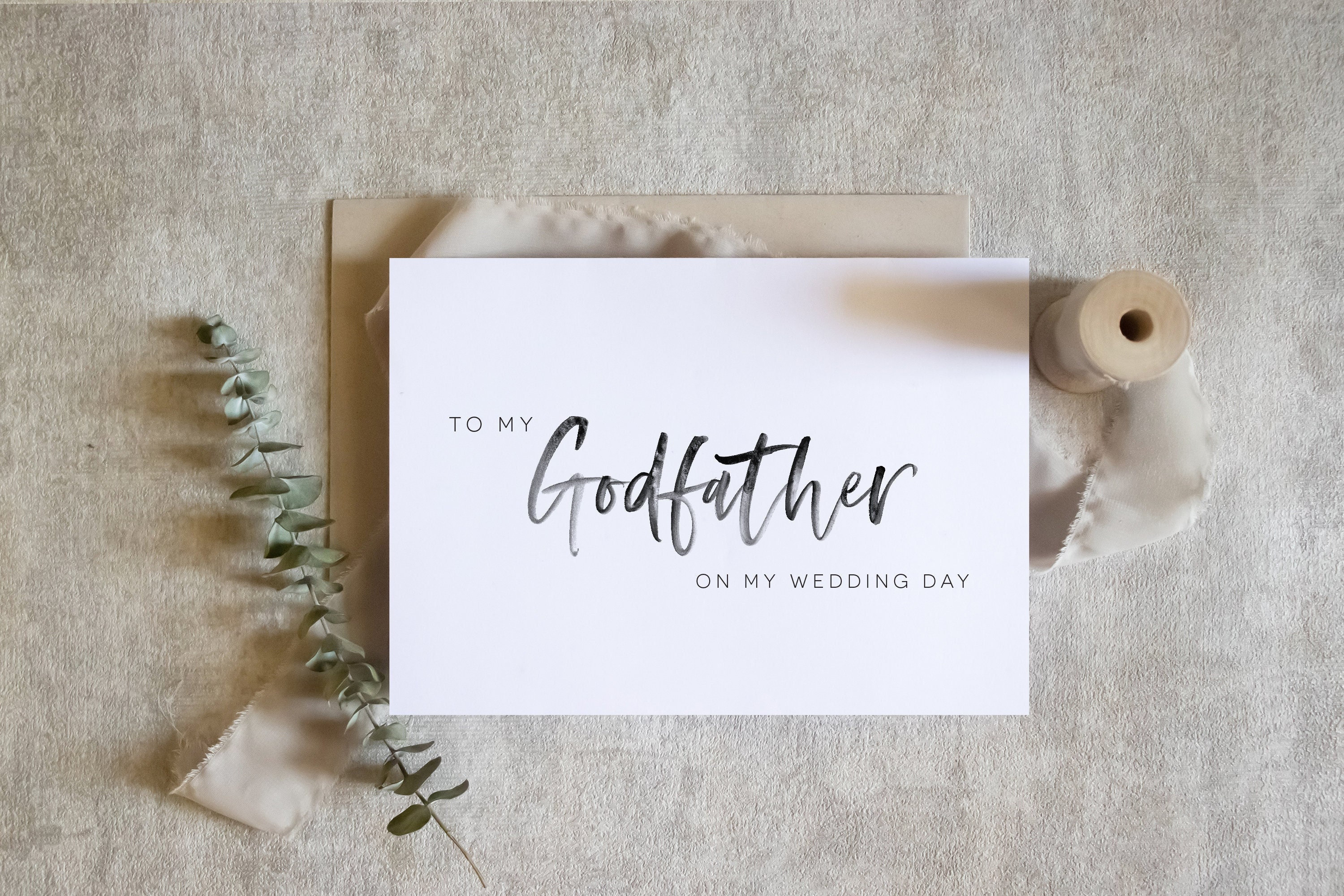 To My Godfather on My Wedding Day Card, to My Godfather Card, to My Godfather  Card, Wedding Day Card / SKU: LNWD60J / Elise - Etsy, image size:3000x2000