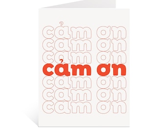Tarjeta de agradecimiento vietnamita / Tarjeta de felicitación Cam On / Tarjeta de agradecimiento vietnamita