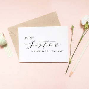 À ma soeur le jour de mon mariage, à ma carte de soeur, à ma soeur, à ma soeur, à mes soeurs cursives, à un frère ou à une soeur, à une carte de mariage/ SKU : LNWD33 | LUNE