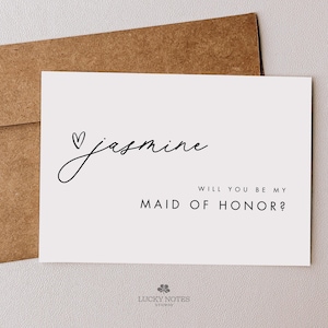 Will You Be My Bridesmaid Card | Personalized Script Design | Bridal Party Invite