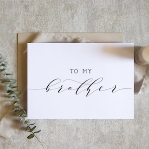 Carte à mon frère le jour de mon mariage, à mon frère, à mon frère, à mes frères et sœurs, à mon mariage / SKU : LNWD09 | LUNE