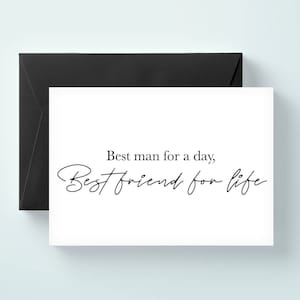 Meilleur homme d'un jour, meilleur ami pour la vie. Carte seras-tu mon garçon d'honneur, seras-tu mon garçon d'honneur, carte de mariage / SKU : LNGMP08