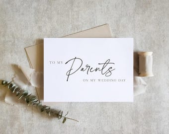 Parents Wedding Day Card | To My Parents On My Wedding Day | Bride Thank You Card