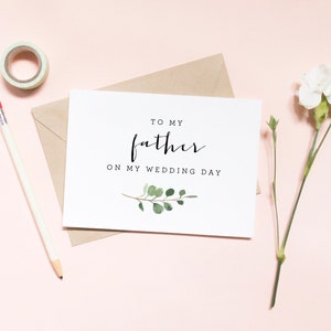 à mon père carte de mariage, carte de père, carte de mariage d'été, carte de mariage, mariage floral, carte florale verte / SKU : LNWD37D | MOYENNE