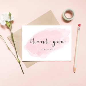 carte de remerciement de mariage, carte de remerciement, carte de couple, carte de jeunes mariés, carte de remerciement, carte de jour de mariage / SKU : LNTHANKS21