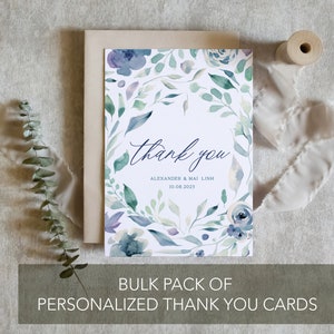 30x40cm Dankeskarten, Hochzeitskarten, Dankeskarten Hochzeit, Brautpaar Dankeskarten, Hochzeitskarten, Blau Blumen / SKU: LNTHANKS27 | charlotte