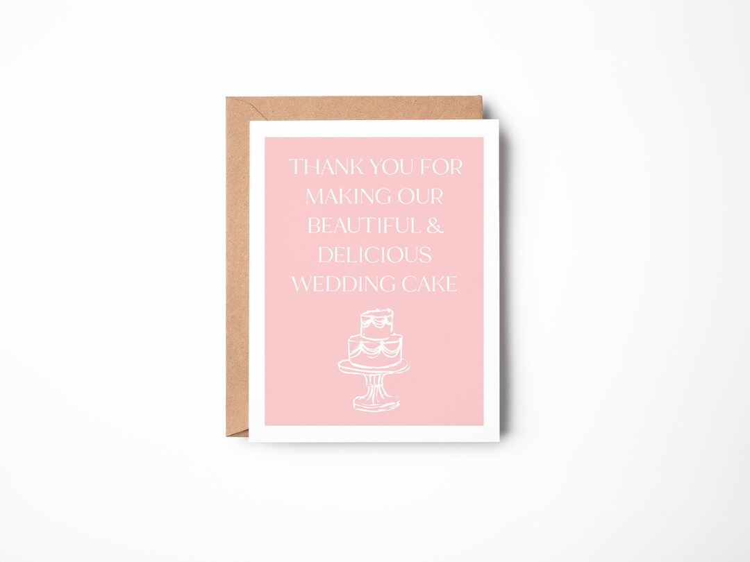 Thank You for Making Our Beautiful Cake Card, Cake Maker Card, Wedding ...