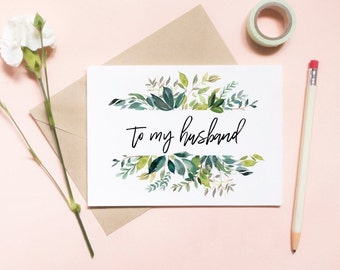 to my husband, vow card, floral vows, husband card, groom card, vows card, wedding day card / SKU: LNWD38