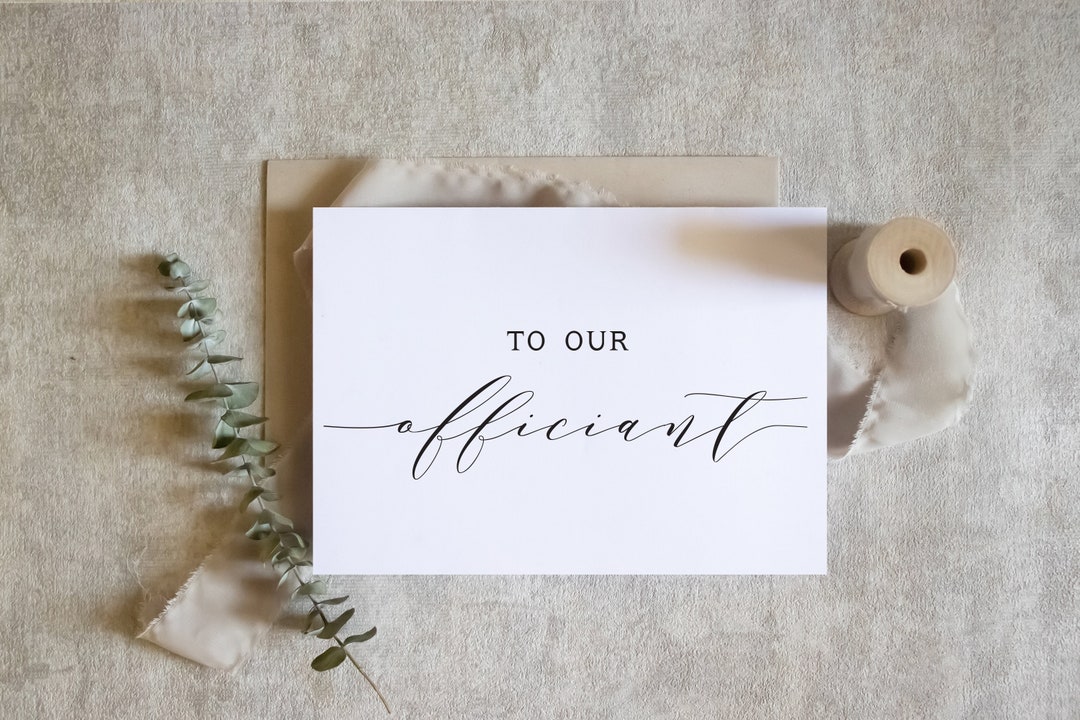 To Our Officiant Card, Thank You Officiant Card, Officiant Card, to Our