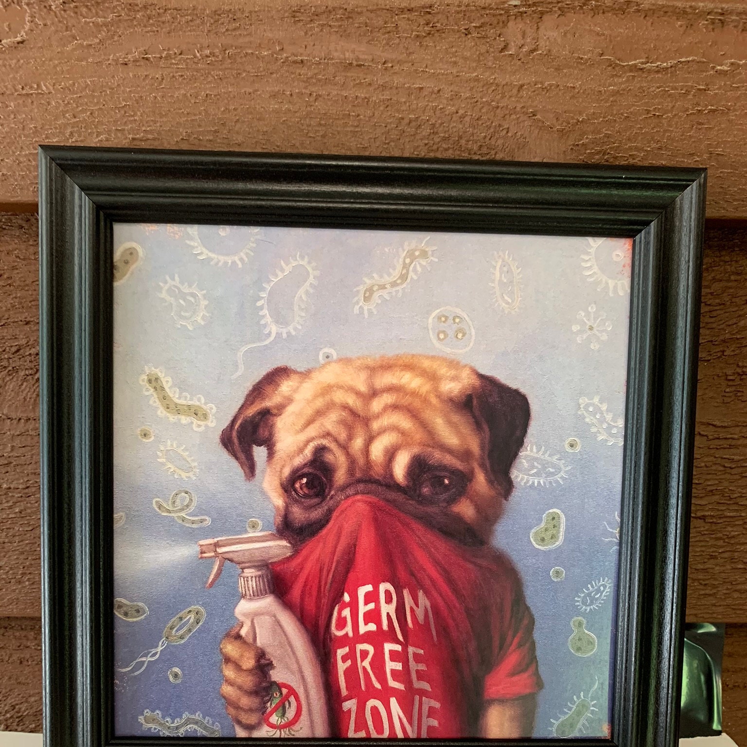 Cute Funny Framed Art of dog bathroom decor picture kitche Etsy