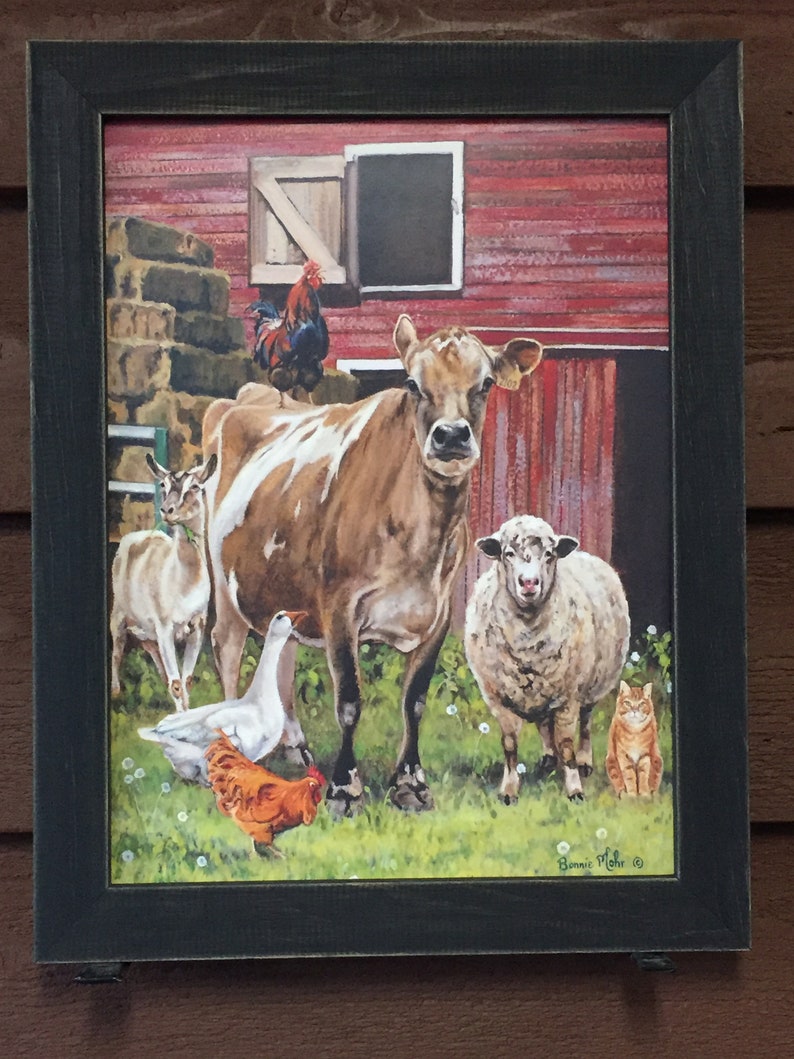 Farm animals cow goat sheep rooster chicken duck cat Etsy