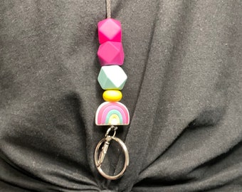 Rainbow bead lanyard for Teachers