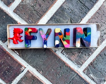 Tie Dye Personalized Letter Crayons- Kids, Gifts, Children