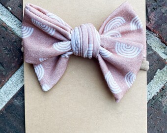 Boho Rainbow Girls Bow/Headband