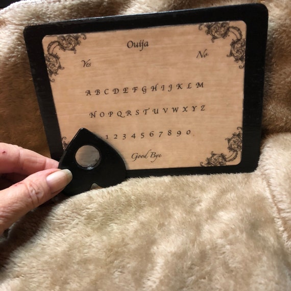 Travel Size Ouija Board With Planchette And Glass Round Etsy