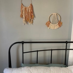 Terrakotta und weiß kleine Runde moderne Wandbehang | Etsy