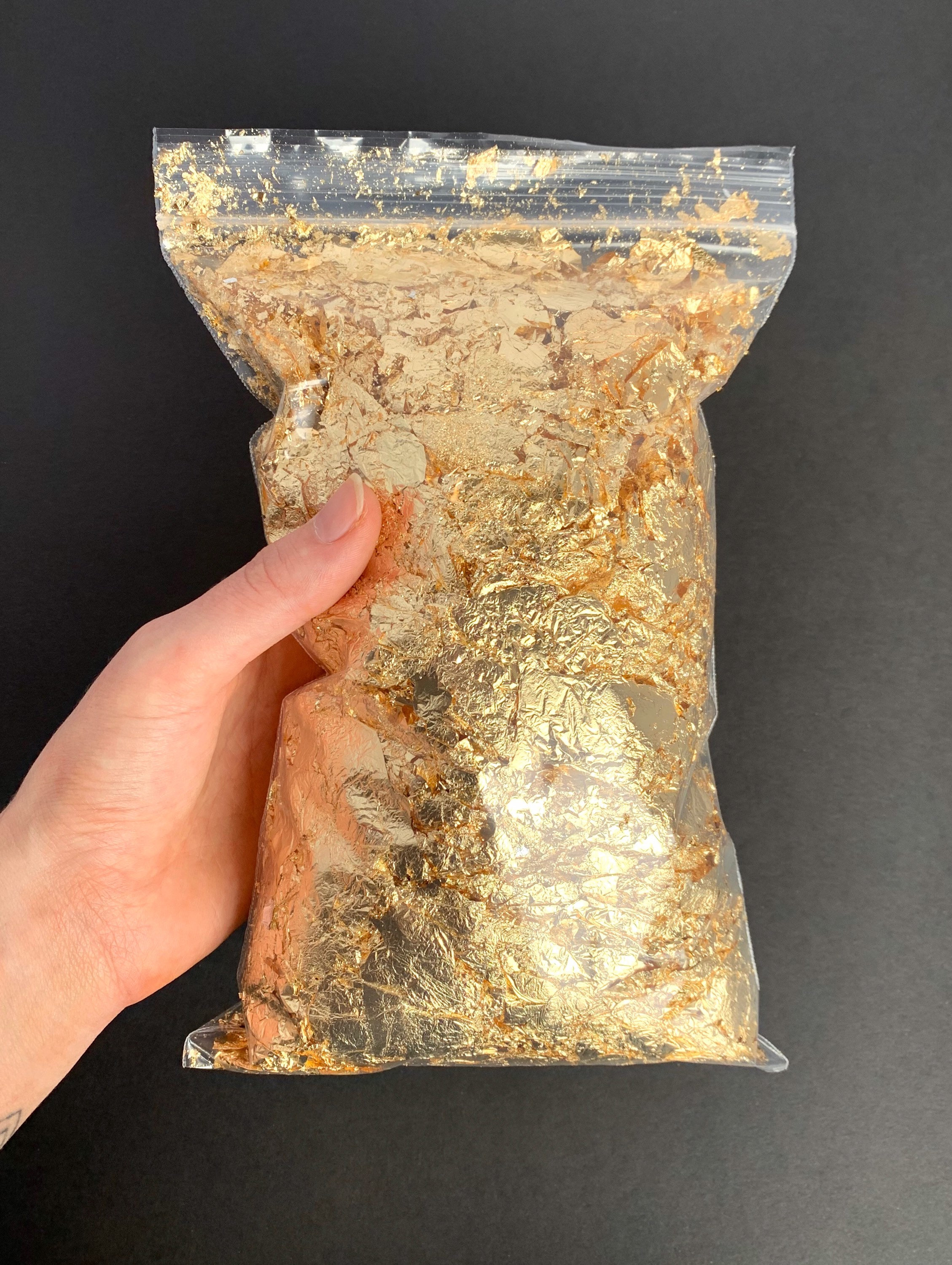 50g Gold Leaf Flakes Gold Leaf Embellishments DIY Craft Etsy