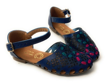 mexican tooled leather sandals