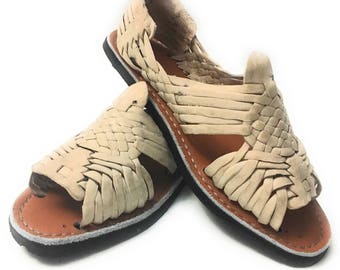 white mexican huaraches