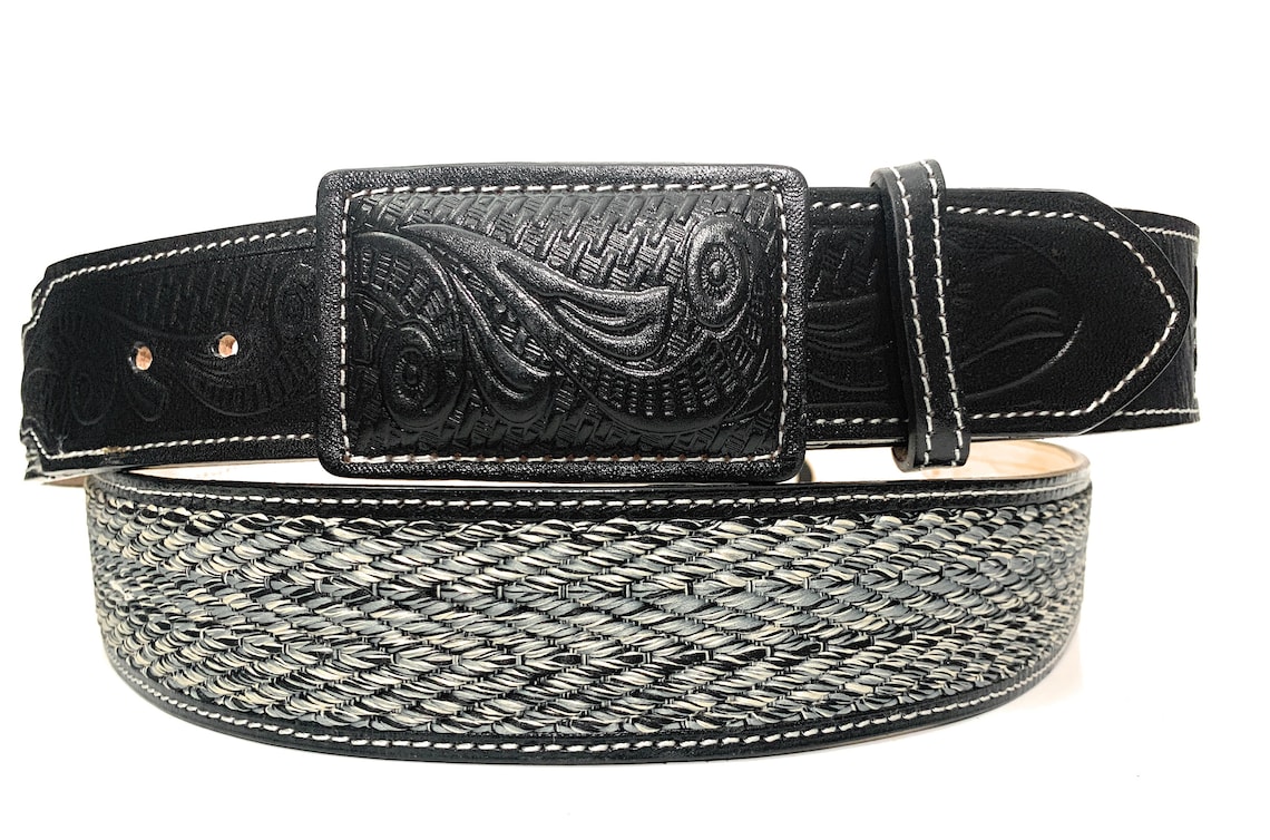 mens black western belt