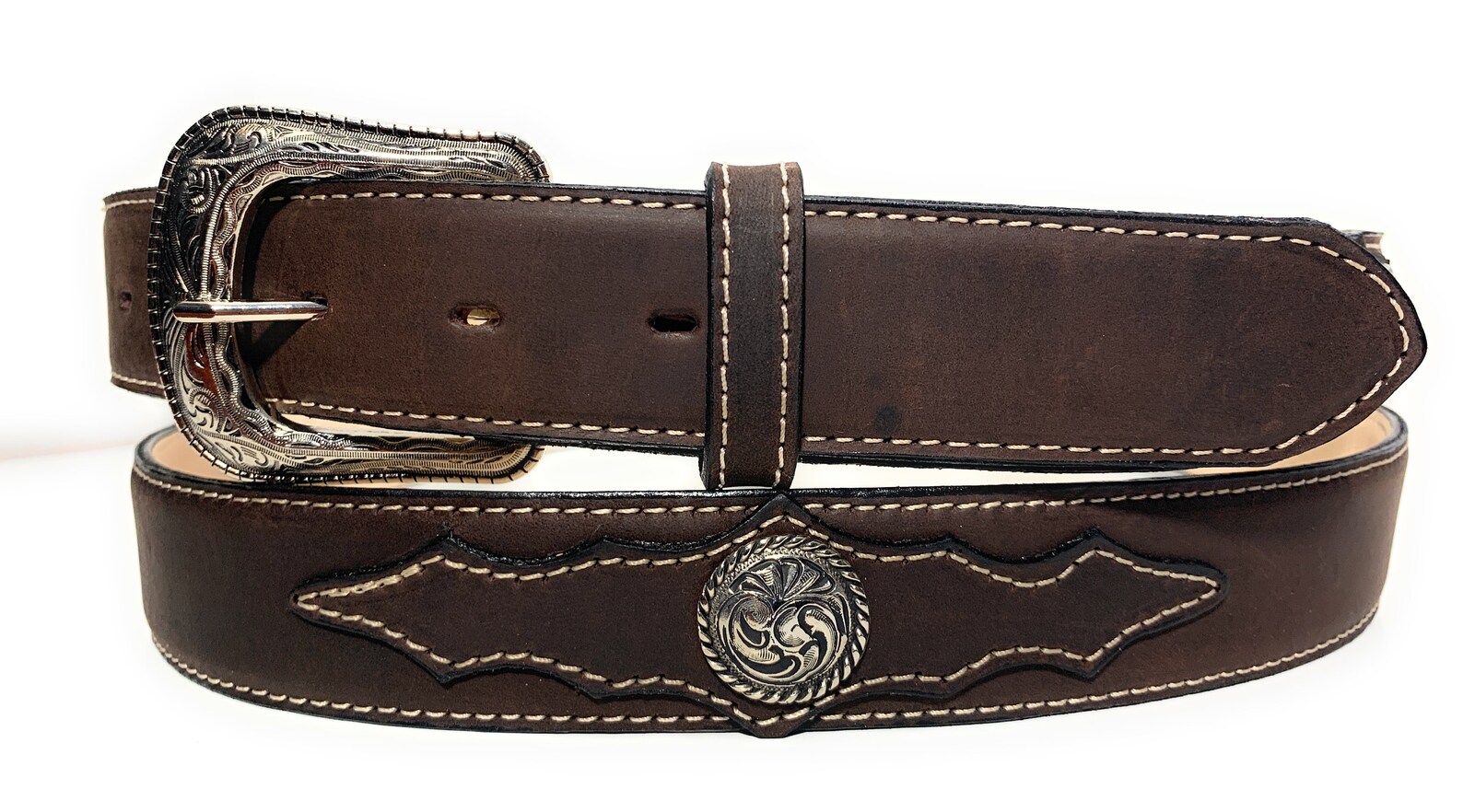 Men's Genuine Leather Concho Western Style Belt Concho Etsy