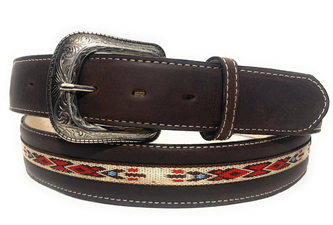 South Western Style Leather Belt Ranger Cowboy Rodeo Belt | Etsy