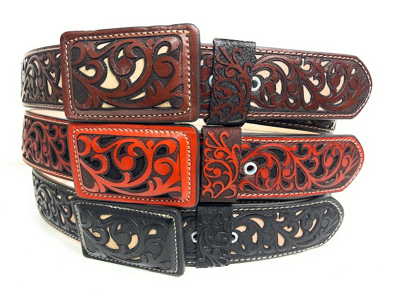 Mens Western Belt Authentic Mexican Charro Belt Cinto - Etsy