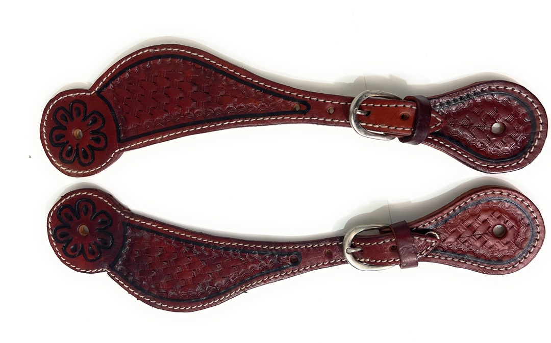 Éperons Western Argent Avec Bretelles En Cuir - Occasion