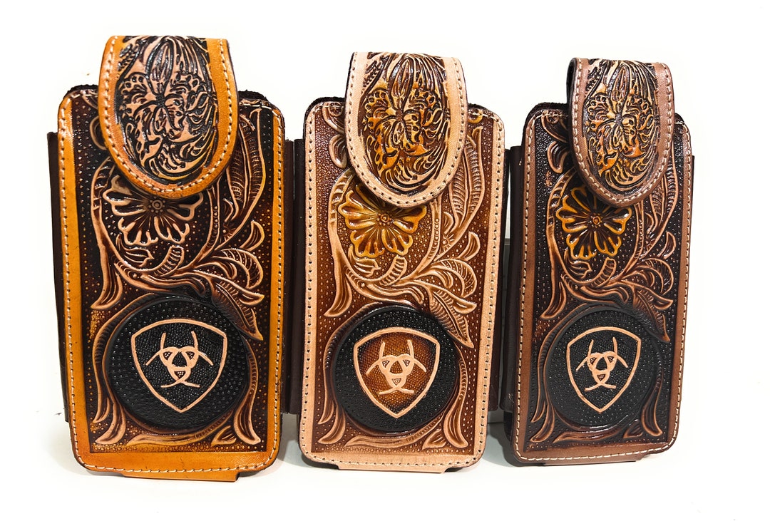 Western Cell Phone Case Heavy Duty Genuine Leather Cowboy Etsy