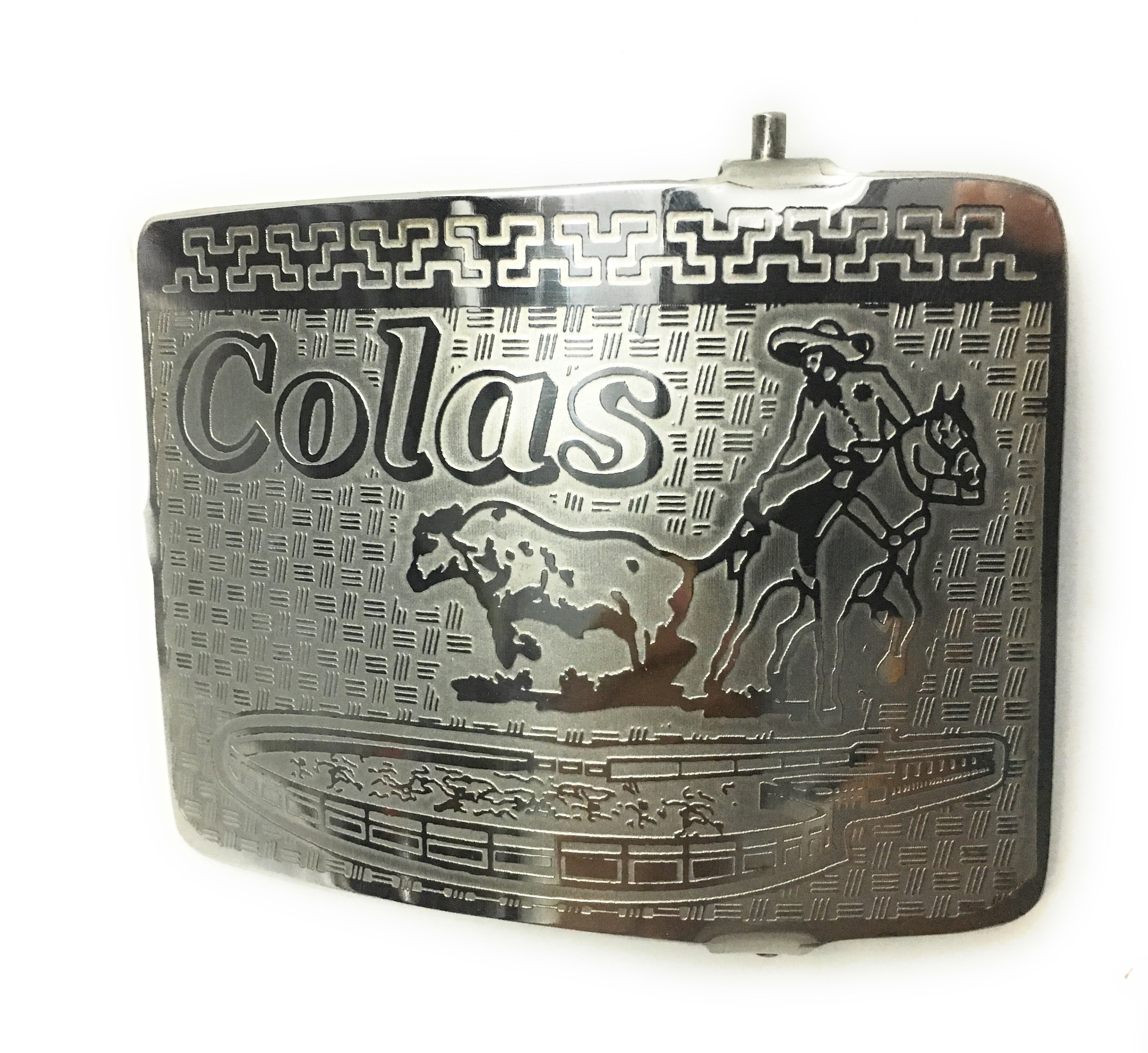Hebilla Charra con Caballos de Alpaca Fina IMP-22422