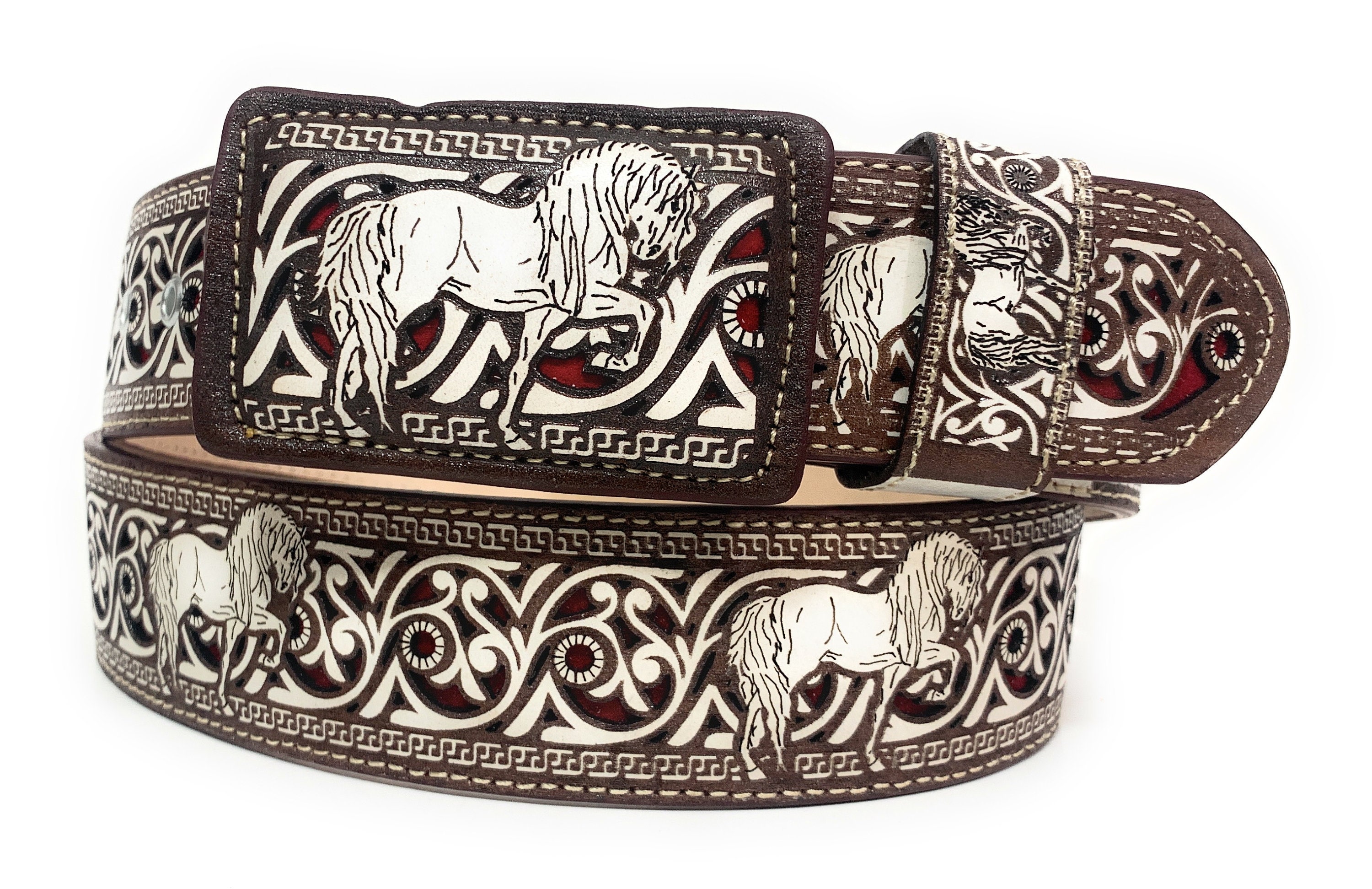 Authentic Mexican Charro Belt Cinto Laser Vaquero Fino Etsy Canada