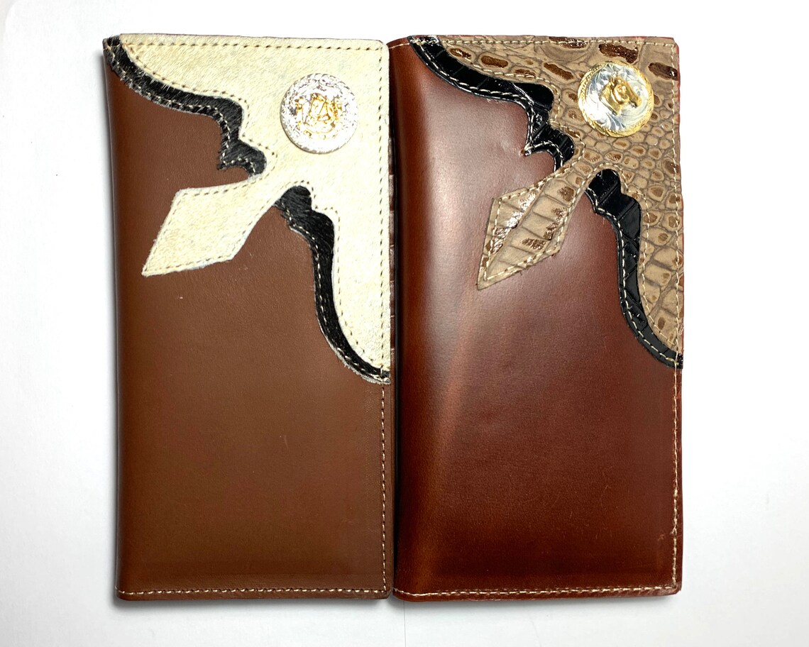 Men's Western Wallet Genuine Leather Tall Bi Fold Rodeo Etsy