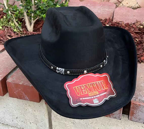 Sombrero Occidental Negro Texana - Etsy España