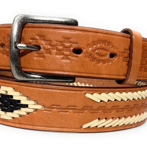 Men's Genuine Leather Western Style Belt, Cowboy Rodeo Belt. Cinto ...