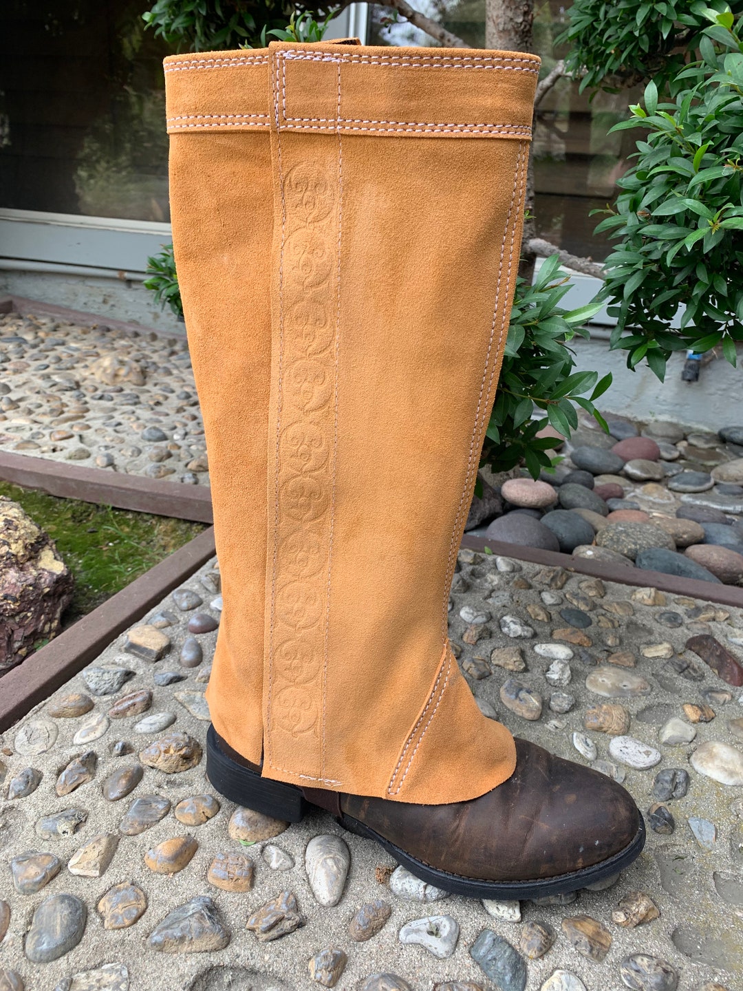 Chaps Courtes équitation Style Cowboy - Polainas Charras, Selle Cheval, Fabrication Mexicaine Authentique