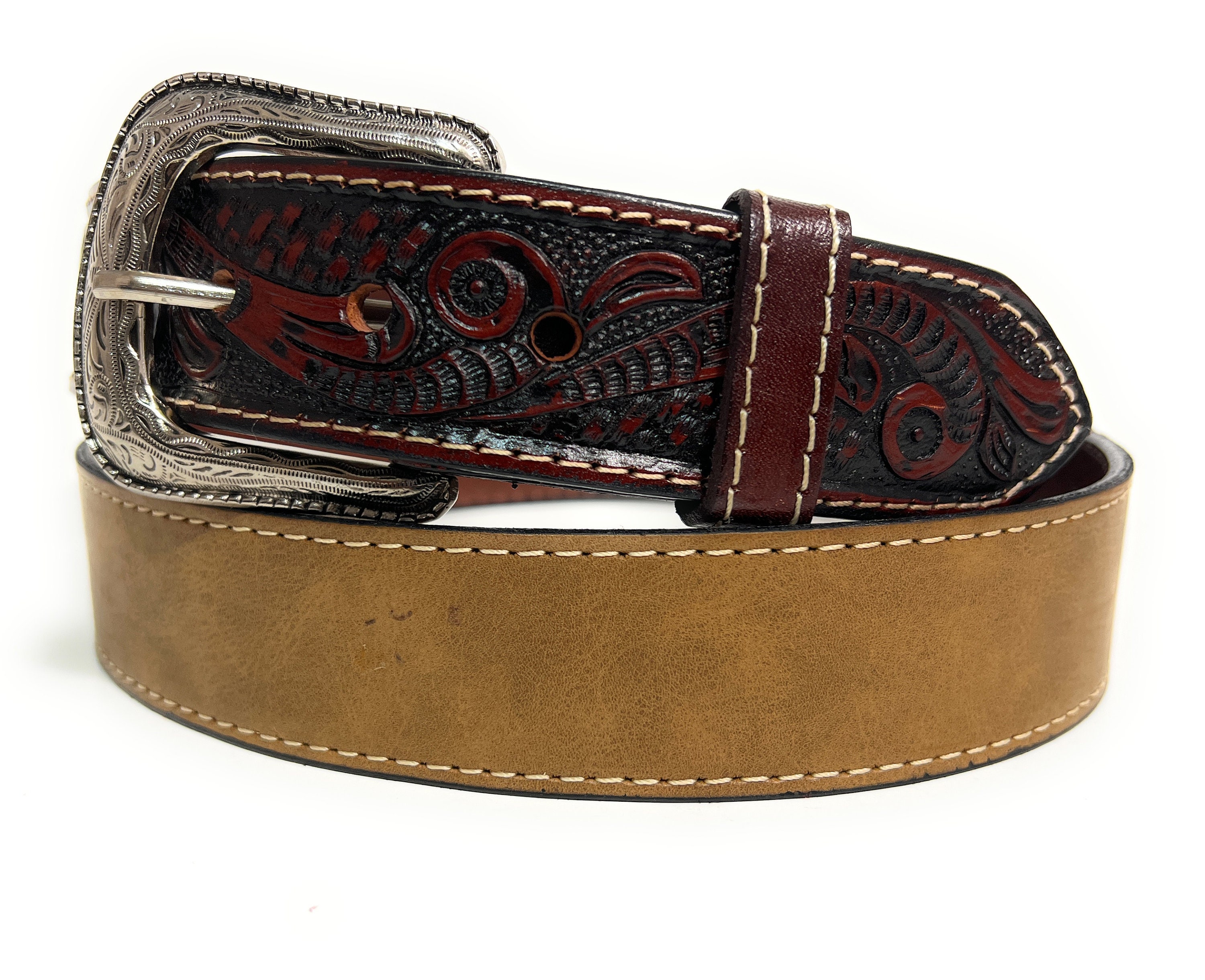 Brown Genuine Leather Western Style 