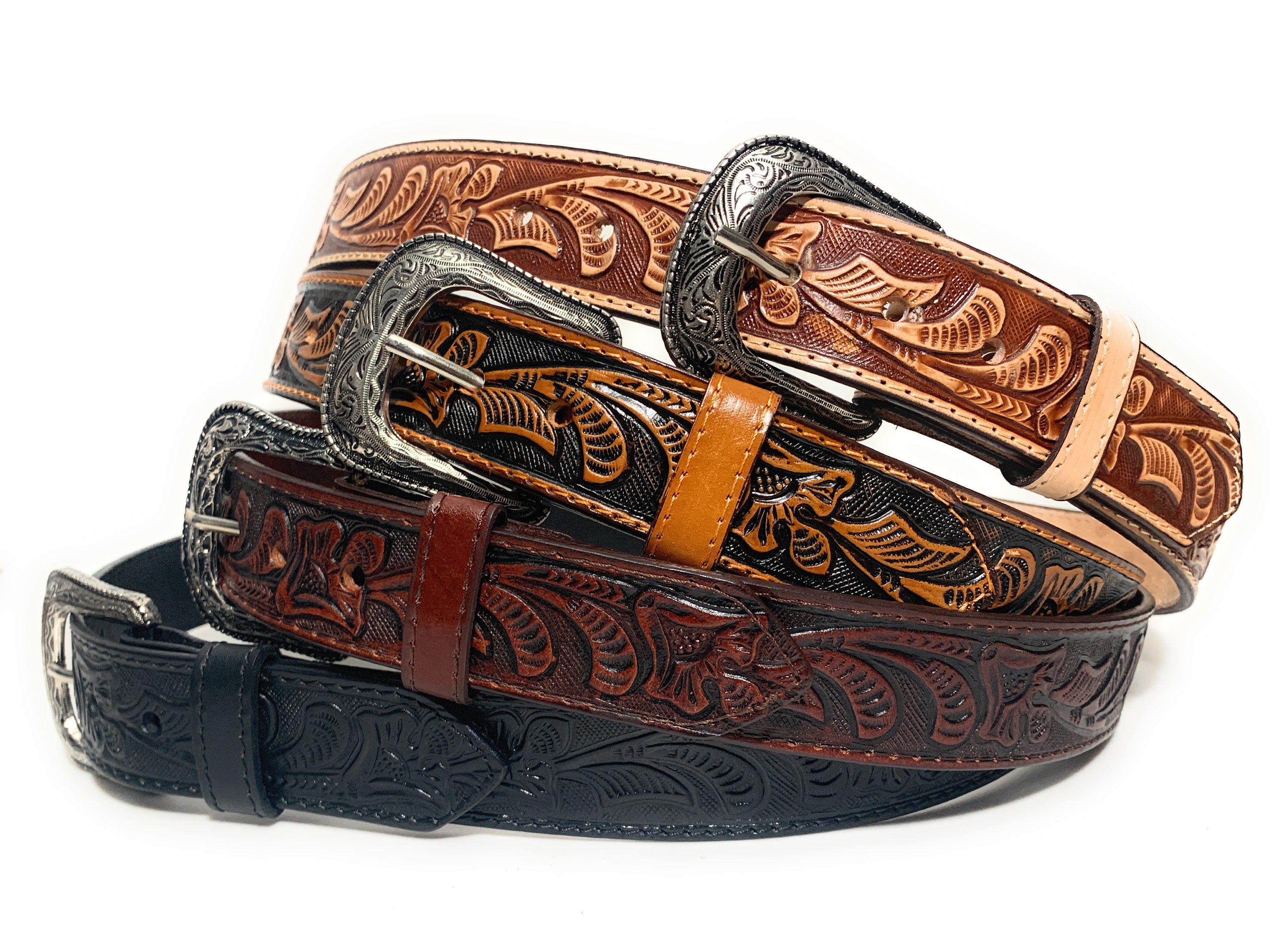 Vintage Brown Western Mexican Leather Belt — REBELLE VINTAGE SHOP