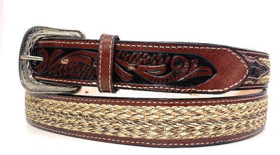 JB106 Caiman Original Bone Cowboy Belt, Cinturones Vaqueros para Hombre