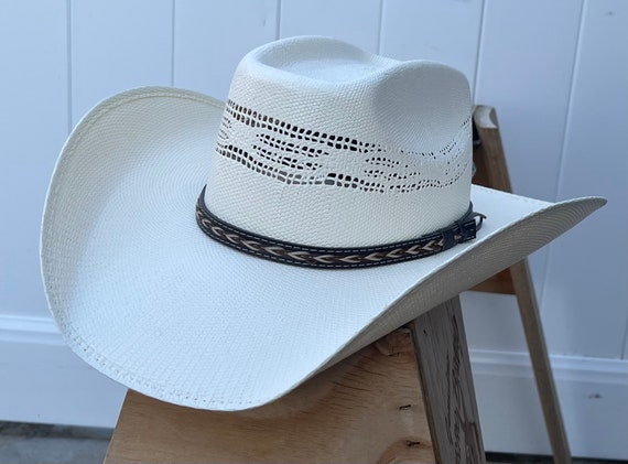 Sombrero de vaquero occidental de cuero para Hombre, Sombrero de