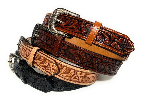 Western Express Kids Western Embossed Lacing Leather Belt XK105