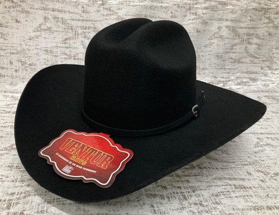 Men's Black Felt Western Hat. Cowboy Rodeo Black Hat. 