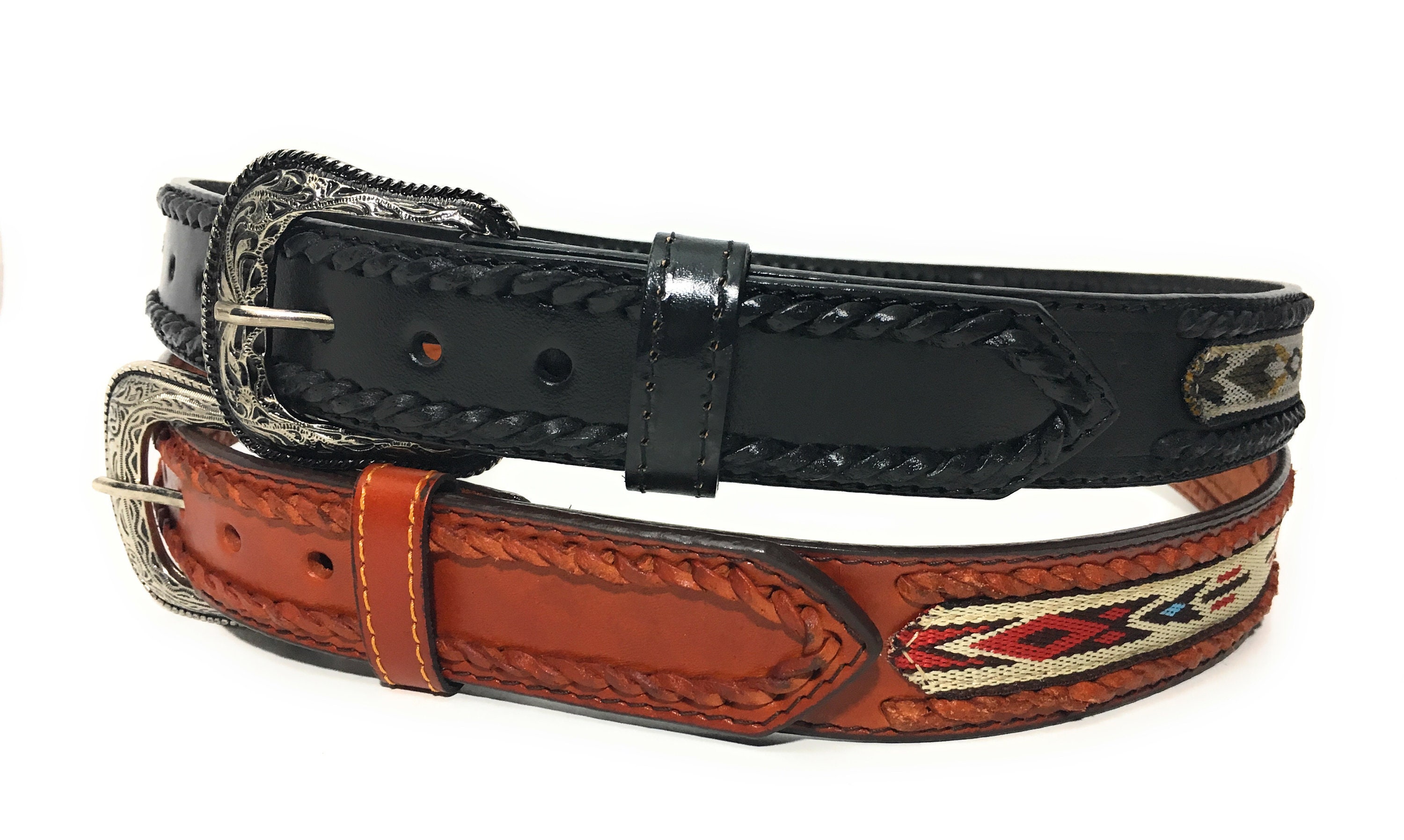 Western Leather Belt Ranger Cowboy Rodeo Belt Etsy