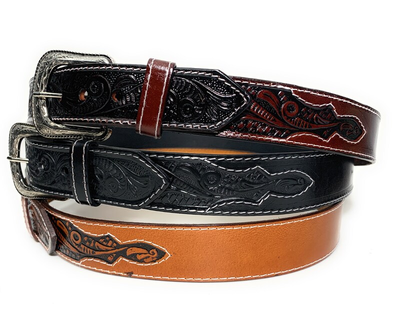 Men's Genuine Leather Western Belt. Texas Style Cowboy Etsy